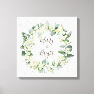 Lienzo Navidades Snowberry+Eucalyptus Wreath