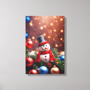 Lienzo Navidades Snowman