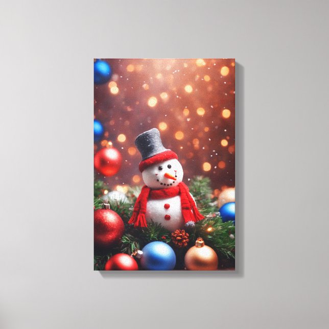 Lienzo Navidades Snowman (Anverso)