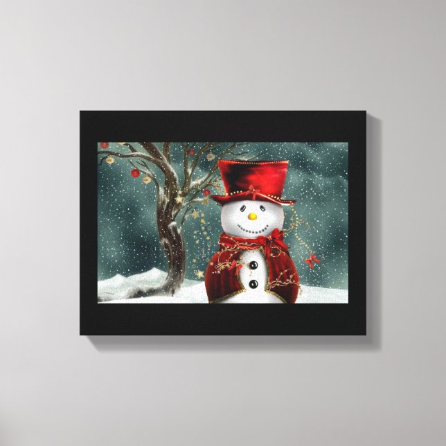 Lienzo Navidades Snowman (Anverso)