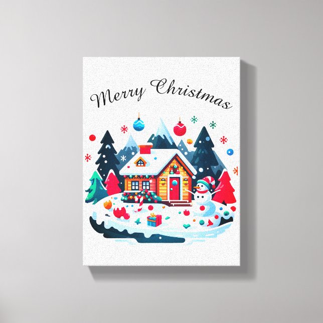 Lienzo Navidades: Temporada de vacaciones cálidas y acoge (Anverso)