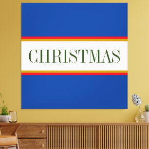 Lienzo NAVIDADES Texto Festividades Alpes Estribos Blanco