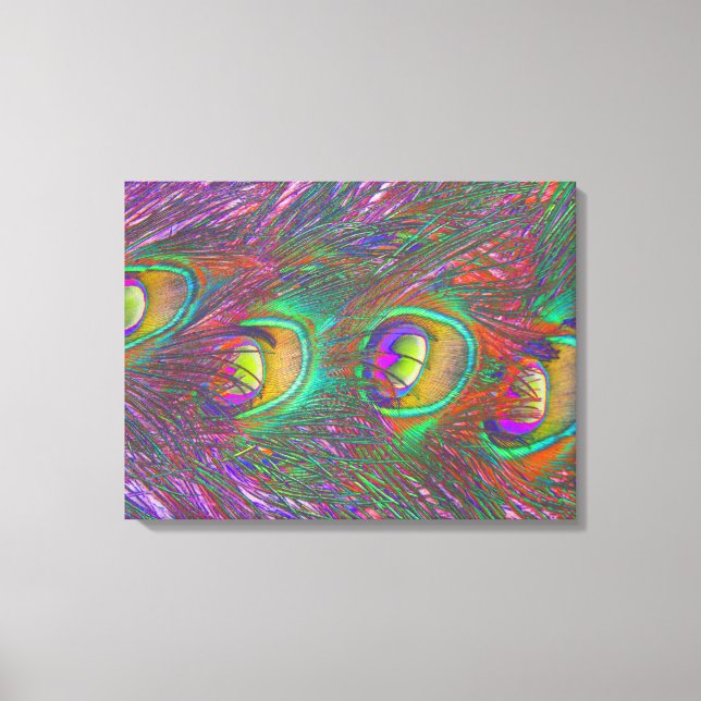 Lienzo Navidades Tinsel Peacock Feathers (Anverso)