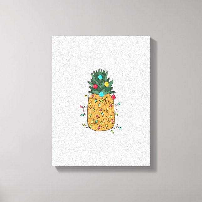 Lienzo Navidades tropicales piña (Anverso)