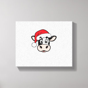 Lienzo Navidades Vacas Santa Cute Chicas De Noche De Noch