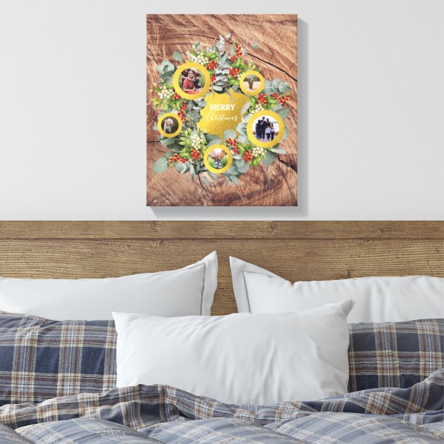 Lienzo Navidades Wreath Collage de fotos Holiday (Insitu(Dormitorio))