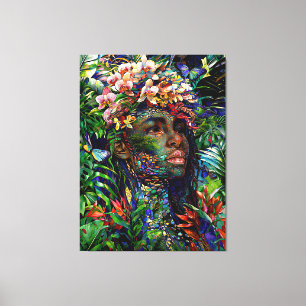 Lienzo "Nayari" - Espejo De La Selva - Mujeres En La Amaz