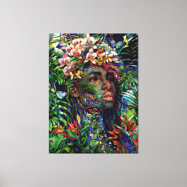 Lienzo "Nayari" - Espejo De La Selva - Mujeres En La Amaz (Anverso)