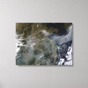 Lienzo Neblina a través del llano de China del norte