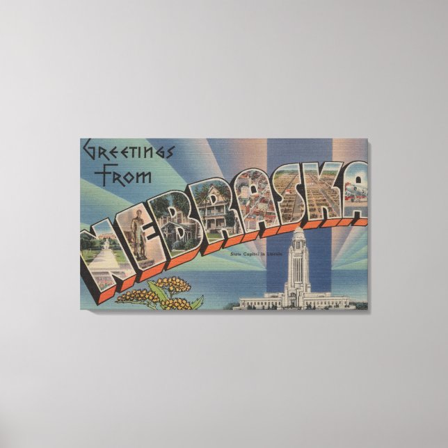 Lienzo Nebraska (Capital estatal/Flor) (Anverso)