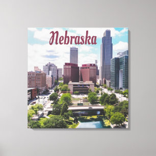 Lienzo Nebraska City Skyline Omaha