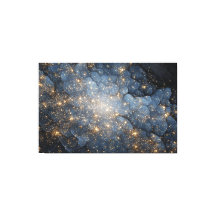 Nebulosa Dorada Centellea Cosmos Azul Medianoche