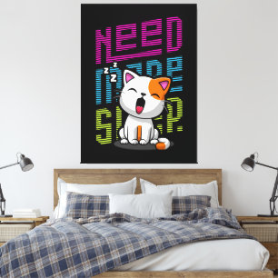 Lienzo Necesita más sueño Divertida expresión de bostez