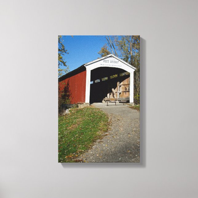 Lienzo Neet Covered Bridge Parke County Indiana (Anverso)