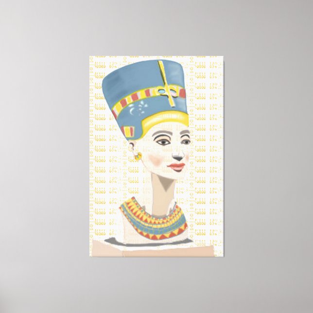 Lienzo Nefertiti y Cartouche con Baldosas de Oro (Anverso)