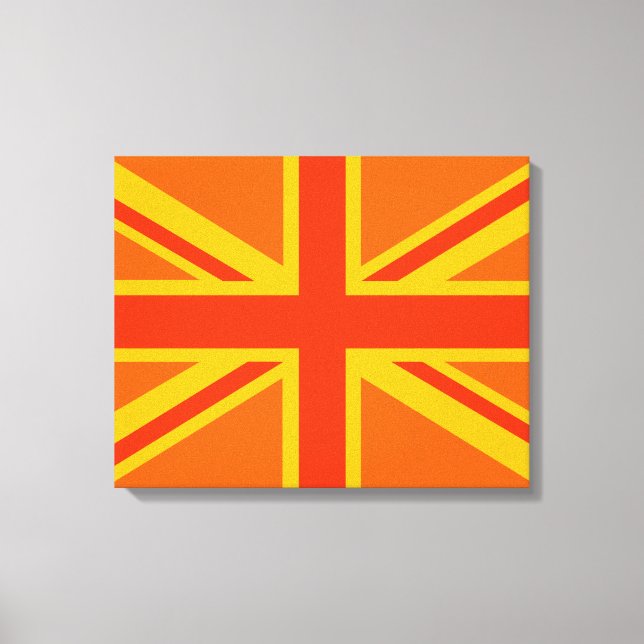 Lienzo Negrita Naranja Unión Jack Bandera Británica (Anverso)