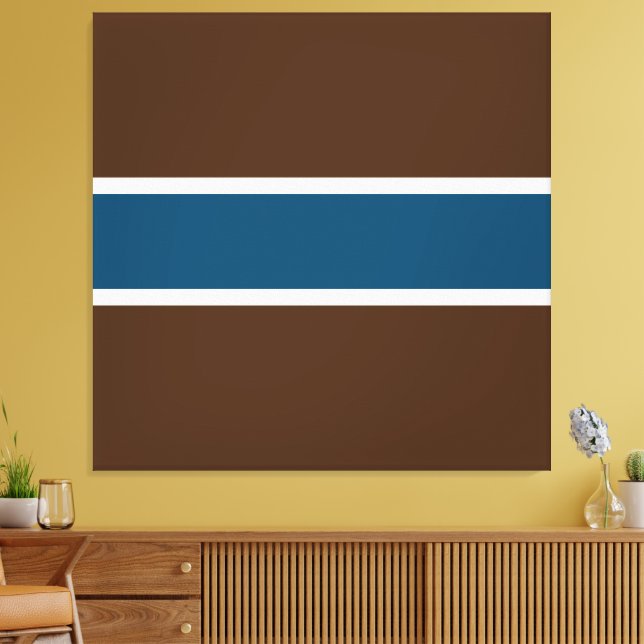 Lienzo Negrita Océano atlético Blue Deep Brown Rayas Blan (Insitu (Sala de estar))