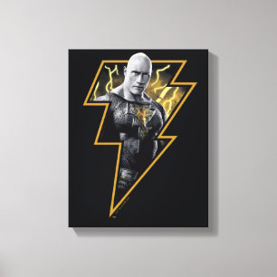 Lienzo Negro Adam Gray y Gold Lightning Graphic
