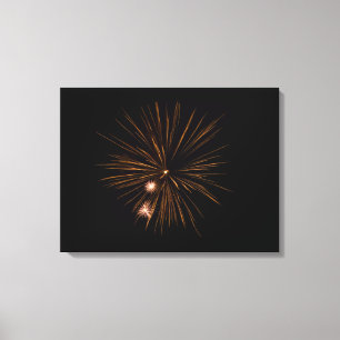 Lienzo Negro de fuegos artificiales