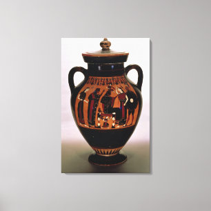 Lienzo Negro-figura amphora del ático que representa el
