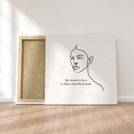 Lienzo Negro Mínimo Se Convirtió En Chica De Inspiración