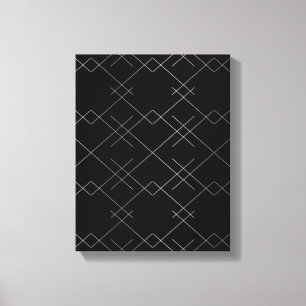 Lienzo Negro-plateado, fresco, elegante, simple patrón mo