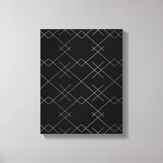 Lienzo Negro-plateado, fresco, elegante, simple patrón mo (Anverso)