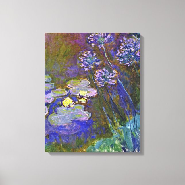 Lienzo Nenúfares Agapanthus de Claude Monet (Anverso)
