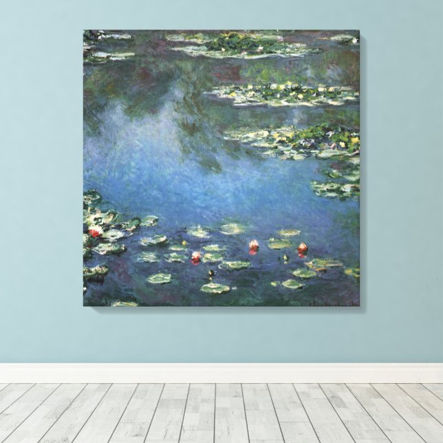 Lienzo Nenúfares de Claude Monet, Flores Vintage (Insitu (piso de madera))