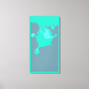 Lienzo Neo Mint Fractal Wet Paint Drip Minimal Resumen