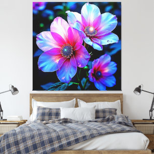 Lienzo Neon Bloom Flower Magic Glow Design