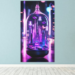 Lienzo Neon City Dome