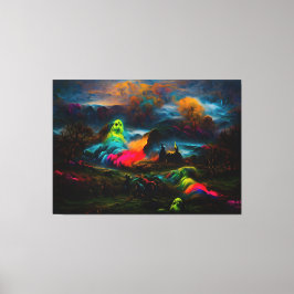 Lienzo Neon Ghosts en un entorno de fantasía