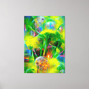Lienzo Neon Glow Dandelions en Dream Garden