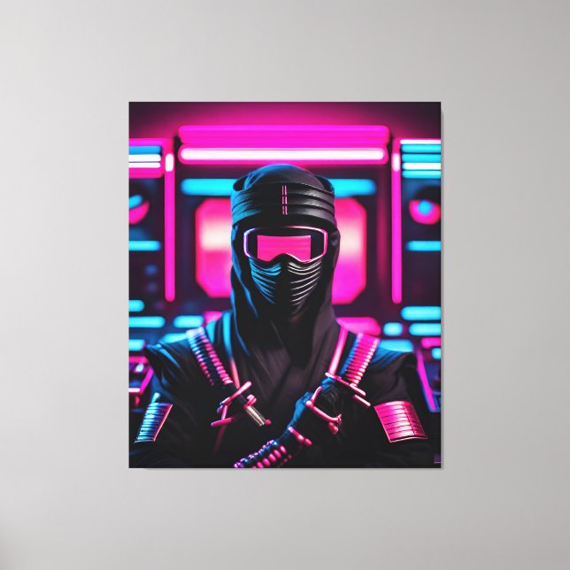 Lienzo neon ninja (Anverso)