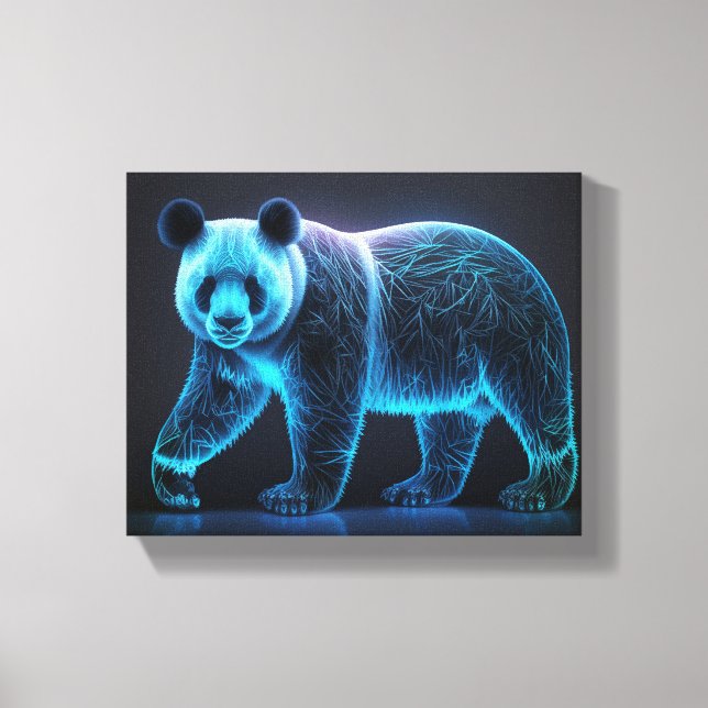 Lienzo Neon Panda Art (Anverso)
