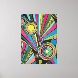 Lienzo Neon Pop Art Deco: Electric Geometric Radio Waves