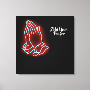 Lienzo Neon Praying Hands Personalizado o Personalizar