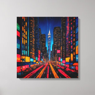 Lienzo Neon Prisma Metropolis