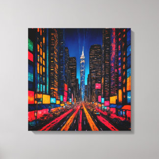 Lienzo Neon Prisma Metropolis