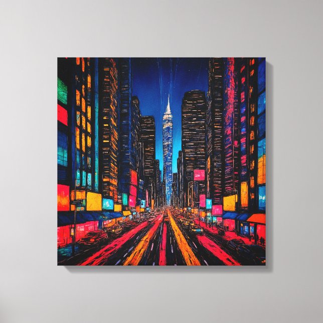 Lienzo Neon Prisma Metropolis (Anverso)