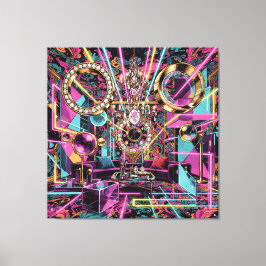 Lienzo Neon Psychedelic Luxury Lounge Art