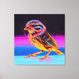 Lienzo Neon Sparrow con acentos brillantes