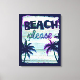 Lienzo Neon Tropical Beach Vacation Palm Trees