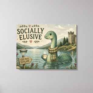 Lienzo Nessie Esquiva Socialmente Críptido Acogedor Loch