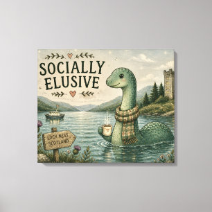 Lienzo Nessie Esquiva Socialmente Criptido Acogedor Loch 
