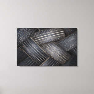 Lienzo Neumáticos viejos para reciclar