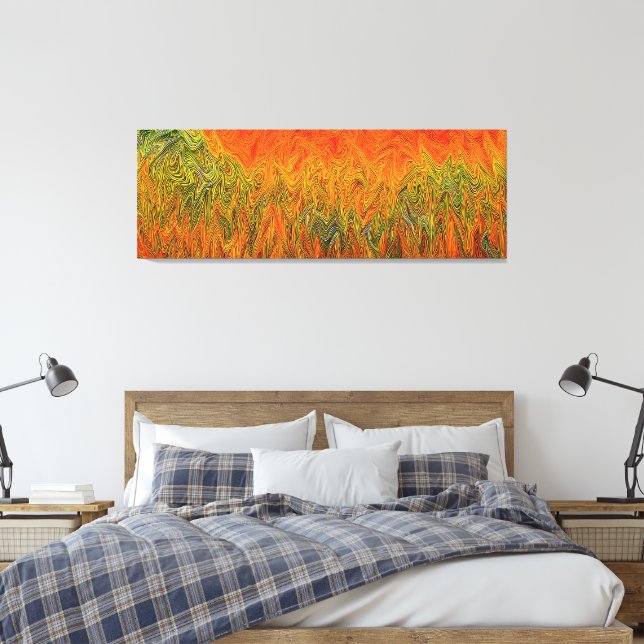 Lienzo "Neural Firestorm" Resumen Naranja amarillo (Insitu(Dormitorio))