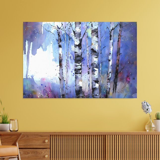 Lienzo Nevada en el Birch Encantado (Insitu (Sala de estar))