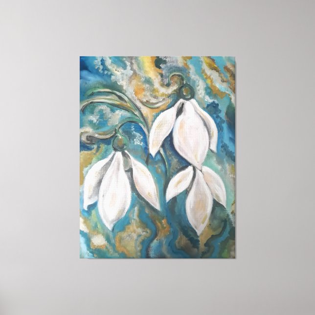 Lienzo Nevadas en el jardín esmeralda (Anverso)